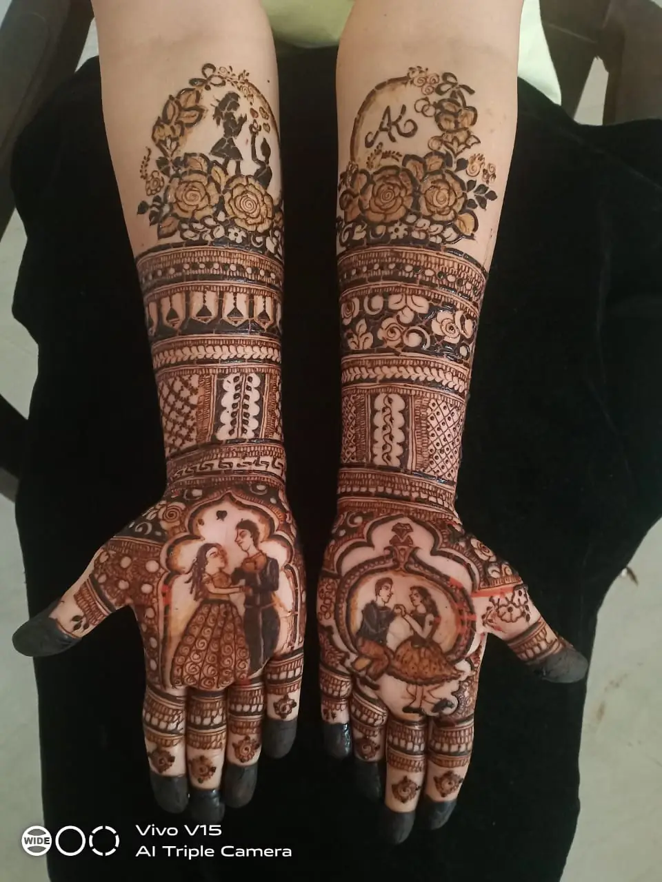 Engagement mehndi design in Ahmedabad by Shiva Mehndi Art